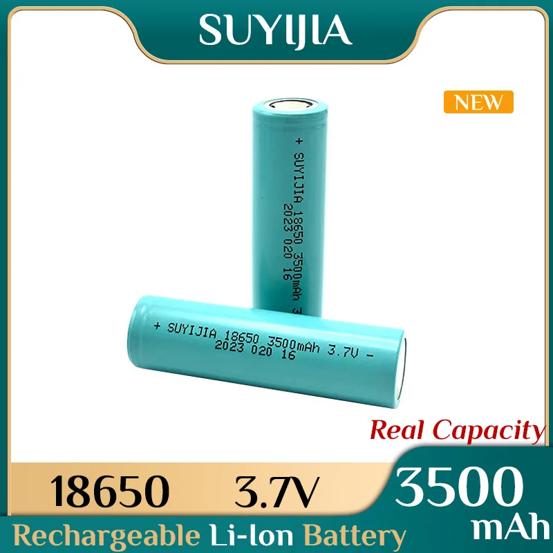 SUYIJIA 18650 3.7V 3500mAh High Capacity Rechargeable Li-Ion Battery for Flashlight Head Lamp Walkie-talkie with 4.2V 1A Charger