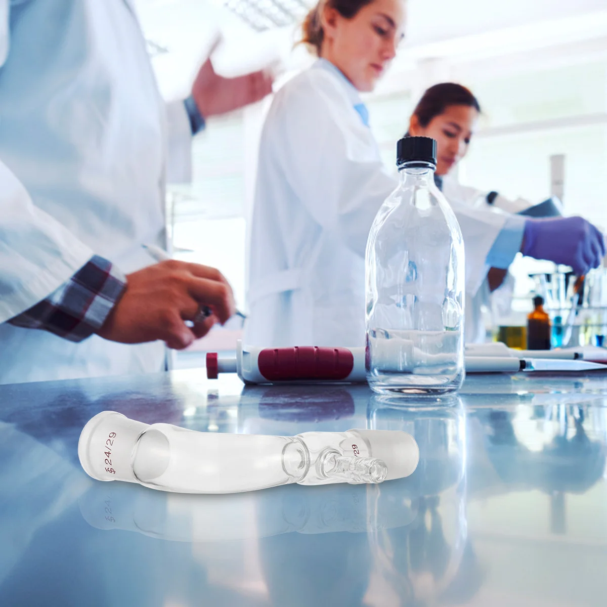 

Transparent Glass Distillation Tube Distillation Connecting Tube Durable Laboratory Teaching Instrument Chemistry Class