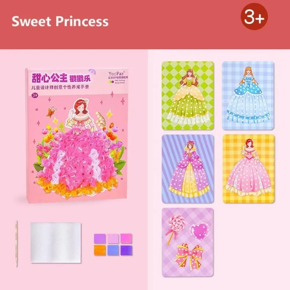 Creative Princess Theme Poke Art Puzzle DIY Fabric Art Craze Poke Art Sticky Handmade Fairy Tale Hand Poke Painting Children