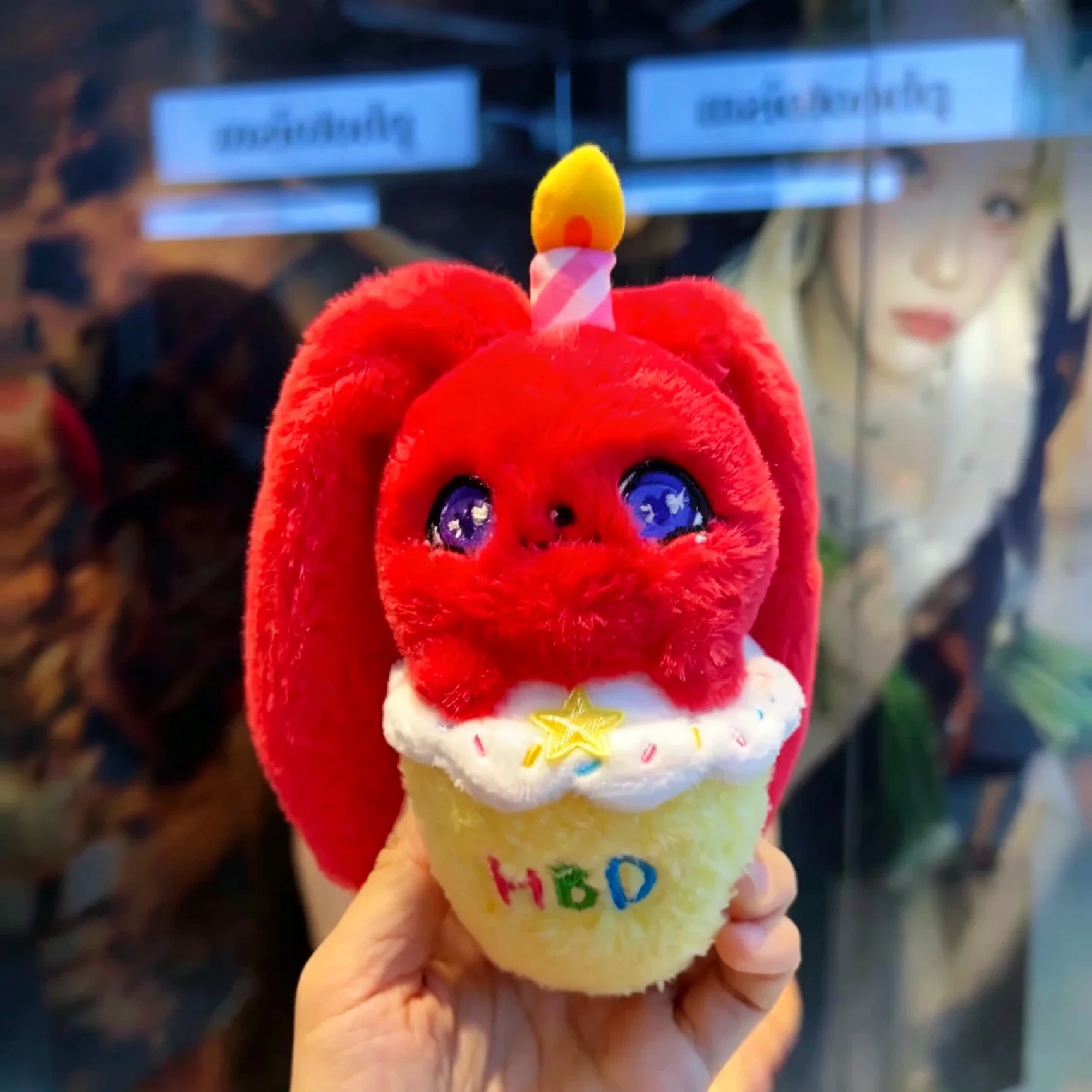 lorz-song-yuki-solo-red-rabbit-plush-bag-charm-keychain-cartoon-character-women's-bag-accessories-quirky-gift