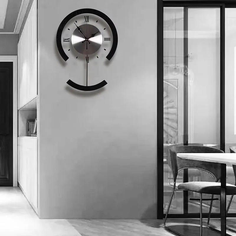 Solid wood modern, simple creative living room, office home art fashion wall clock