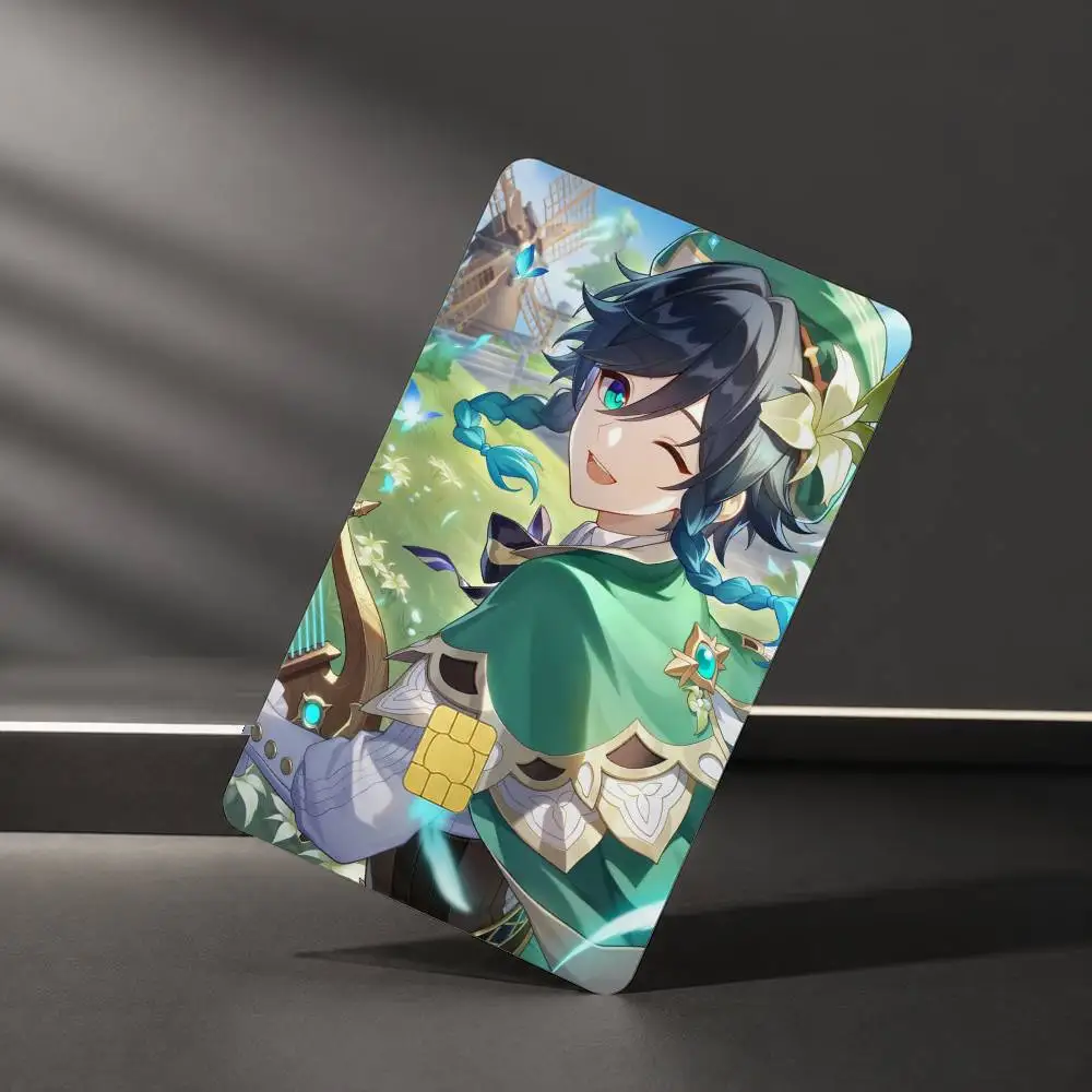 Venti G-Genshin Game I-Impact Sticker Film Tape Skin for Credit Card Debit Card Waterproof Stickers