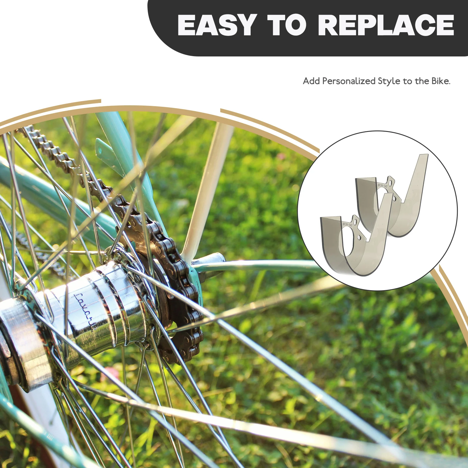 2pcs Bicycle Chain Cover Black Durable Oil Resistant Bike Chain Guard For Mountain Road Electric Tricycle Kids Bike Chainring