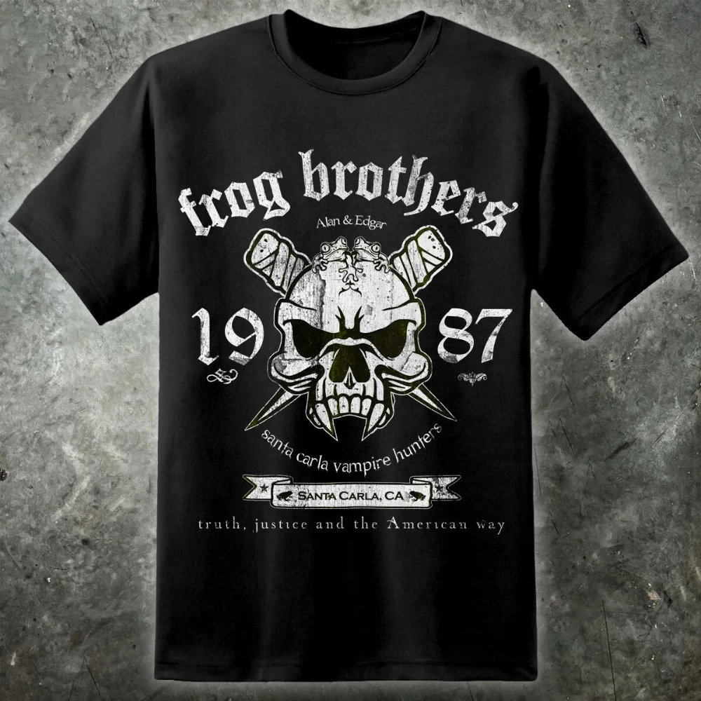 

Футболка Lost Boys Frog Brothers Saint Kara 80-х годов, охотник на вампиров, унисекс, всесезонная футболка с базовым слоем, мужская одежда