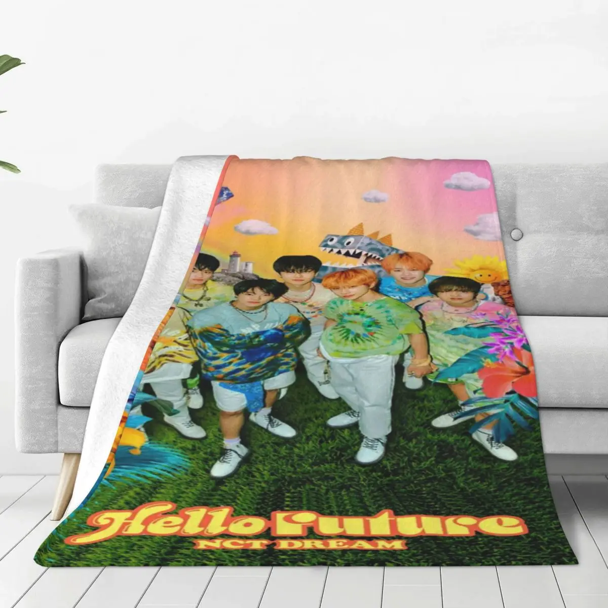 NCT DREAM Plaid Blankets Fleece Spring/Autumn Kpop Singer Multifunction Ultra-Soft Throw Blankets for Bed Bedroom Quilt