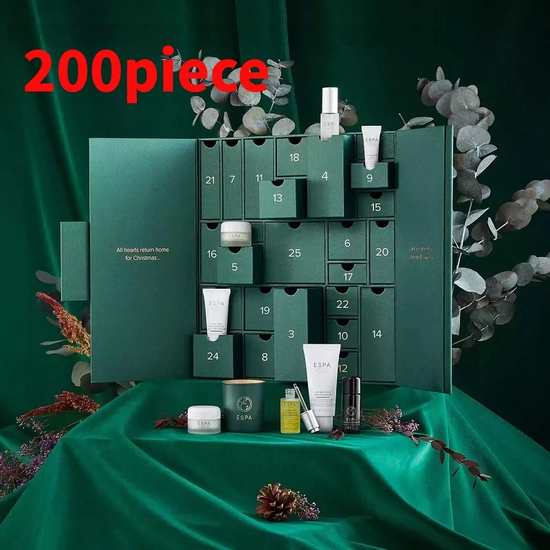 20 0piece.Custom.Custom Advent Calendar Empty Luxury Cardboard Paper Beauty Cosmetic Packaging Countdown Advent C