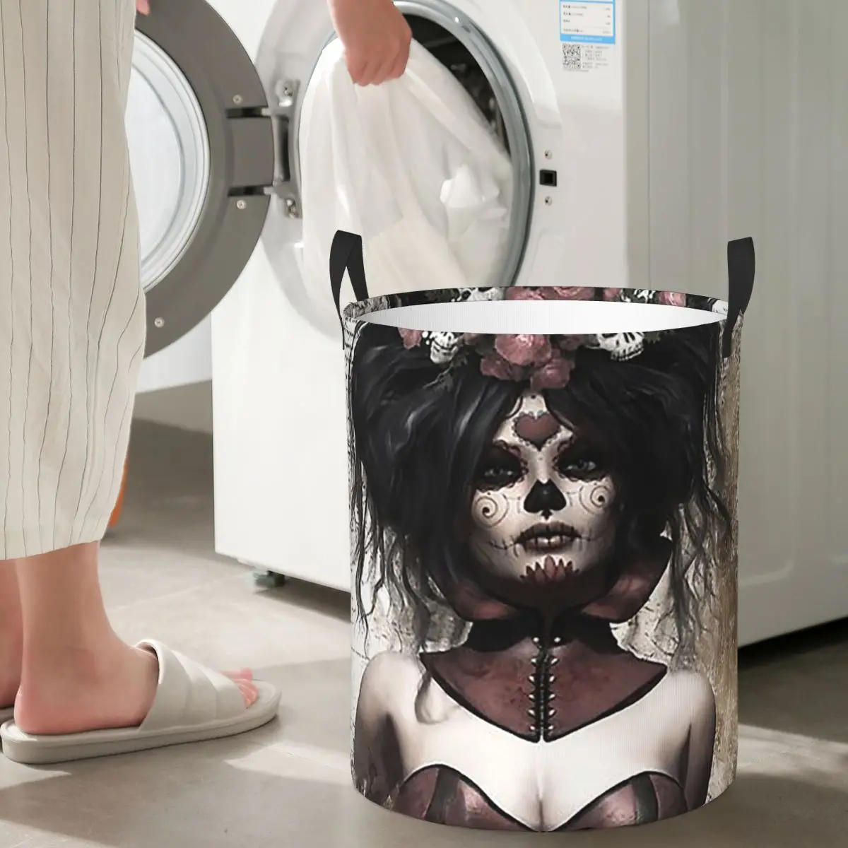 

Мексиканская Catrina Girl Day Of The Dead складные корзины для белья корзина для хранения грязной одежды и игрушек домашний органайзер корзина