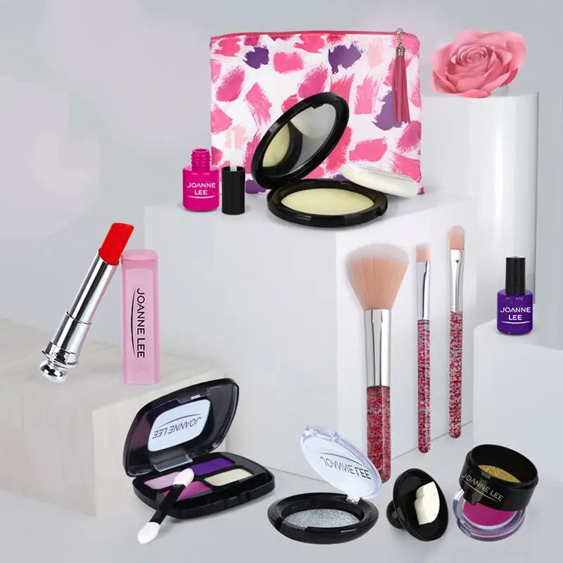 Play Makeup Beauty Set For Little Girls Washable Makeup Kit Real Safe Cosmetic Little Girls Makeup Set For Kids Girl Birthday