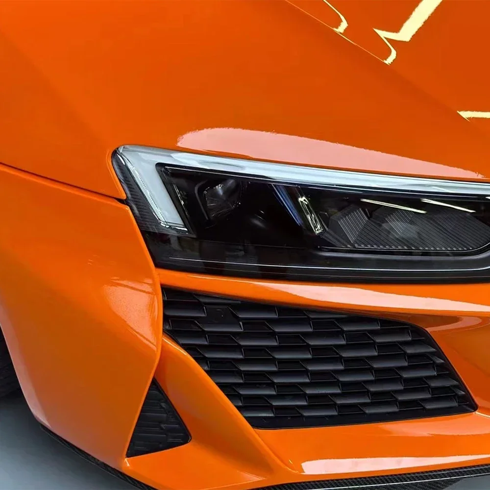 Car Wrap Stickers Bright Orange Glossy Color Change Vinyl Film Bubble Free Sticker Car Accessories Exterior Interior Decoration view 5