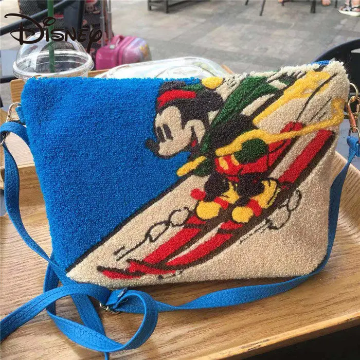 MINISO Disney Japan Cute Pass Running Mickey Ni Govis Embroidered Clutch Messenger Bag Hand Bags for Women  Shoulder Bag Women