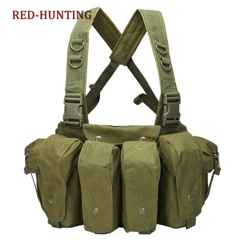 Multifunctional Chest Vest Tactical Chest Rig Vest Airsoft Hunting Vest Portable Molle Pouch AK 74 47 Magazine Pouch Carrier