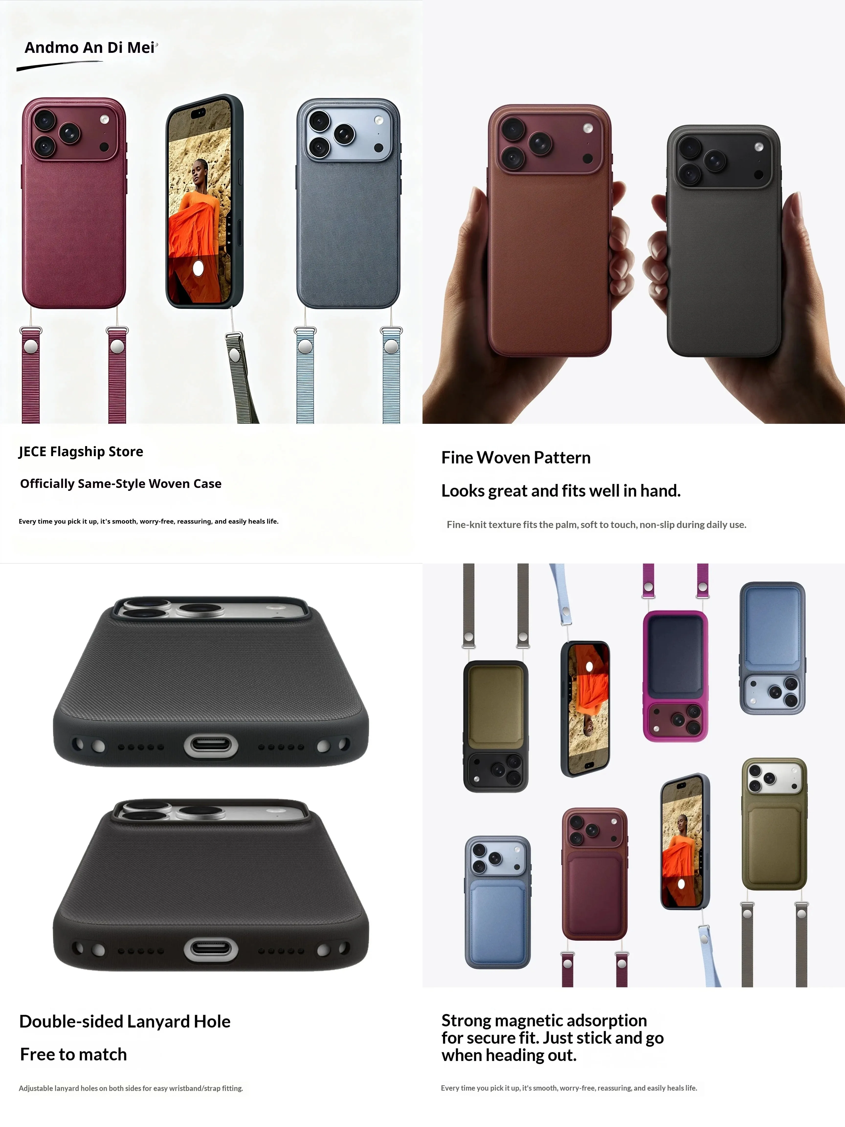 【Official Woven】Magnetic Phone Case for iPhone18 Pro Max,iPhone17Pro,18 Pro Tech Fabric&Camera Buttons for iPhone17 Pro Max Case