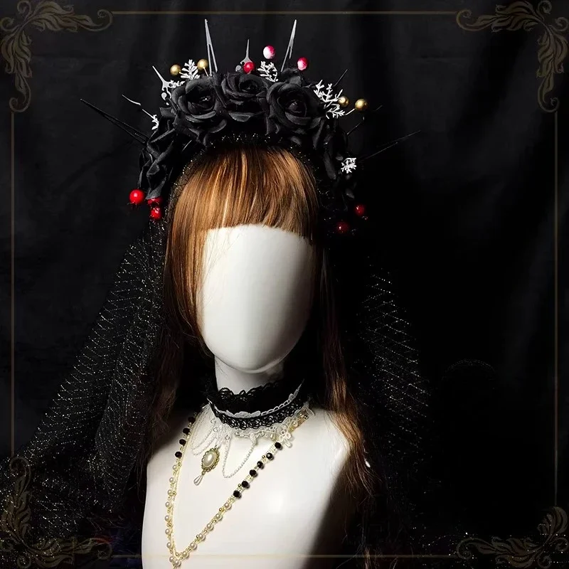 Handmade Gothic Accessories Corolla Head Crown Hair Accessories Headband Small Objects Dark Photo Props