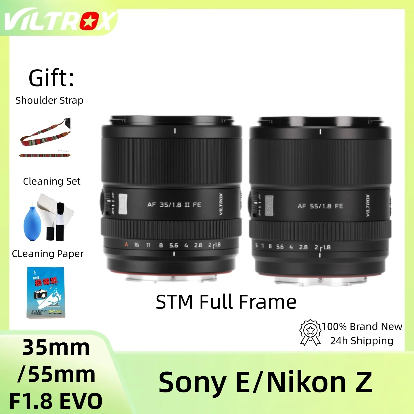 

Объектив Viltrox 35mm F1.8 EVO / 55mm F1.8 EVO STM с автофокусом для полнокадровых камер Sony E/Nikon Z A7M2 Z5 Z6 A7C2 A7CR