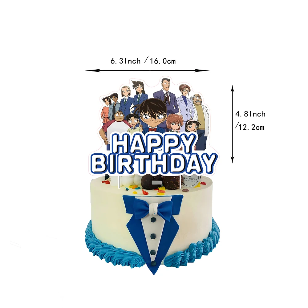 Anime Detective Conan Birthday Party Decoration Tableware Set Cake Topper Plates Cups Napkin Banner Conan Party Favors Supplies