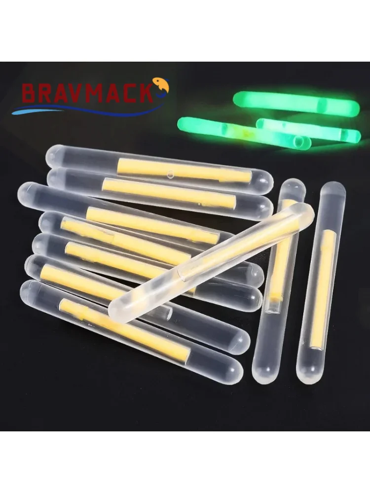 BRAVMACK 50/100 szt. Fluorescencyjne świetlówki wędkarskie na zewnątrz, świetlówki wędkarskie typu firefly, świetlne pływaki wędkarskie, świecące w ciemności. — zdjęcie 2