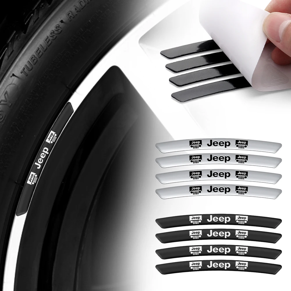 

4pcs Aluminum Car Wheel Hub Badge Tire Rim Sticker For JEEP GrandCherokee Renegade Wrangler Compass Cherokee Car Accessories