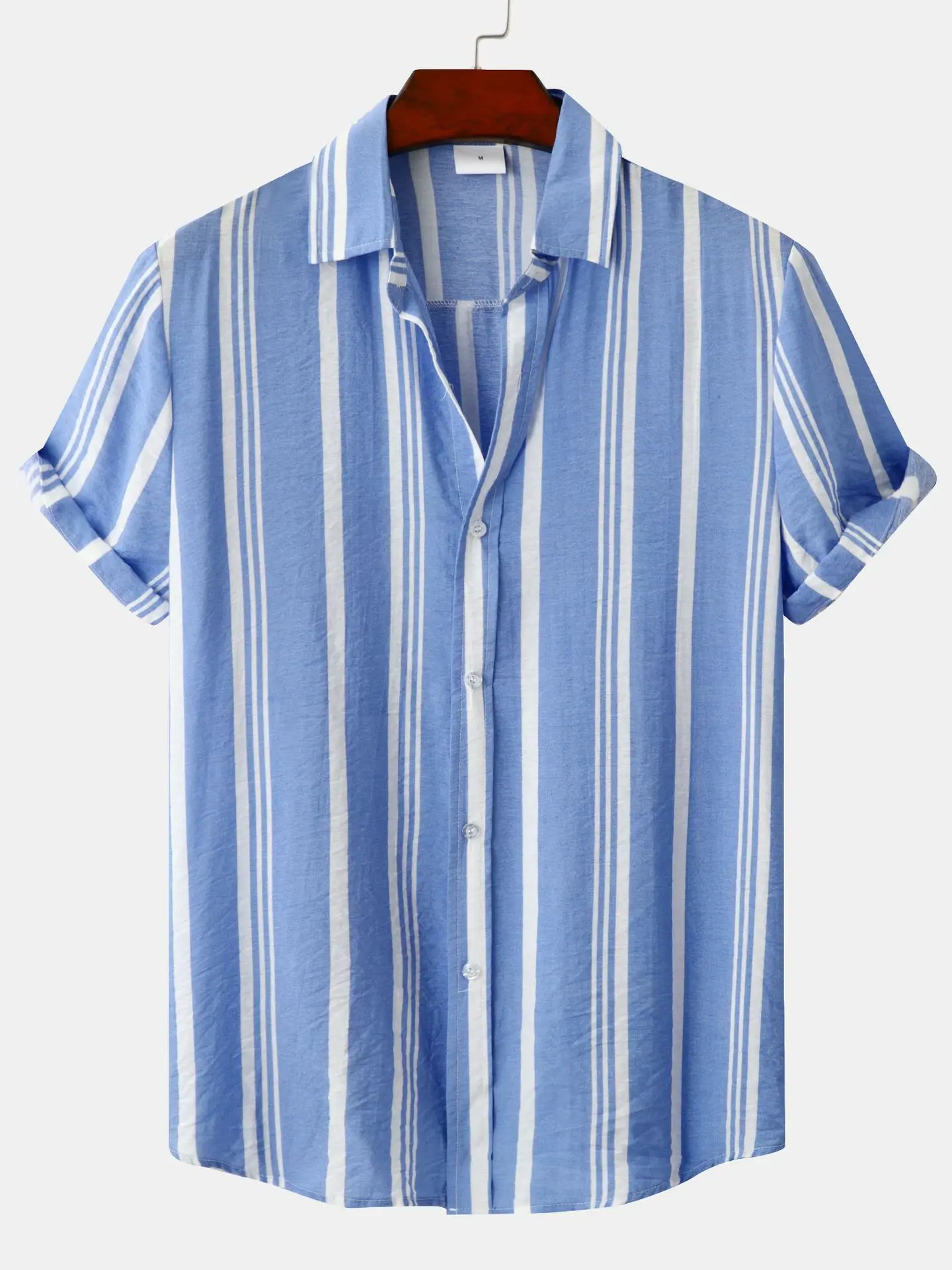

Мужская повседневная полосатая ort Sve irt Stand Fit Summer Faion Basic Color ort Sve Busin Casual irt