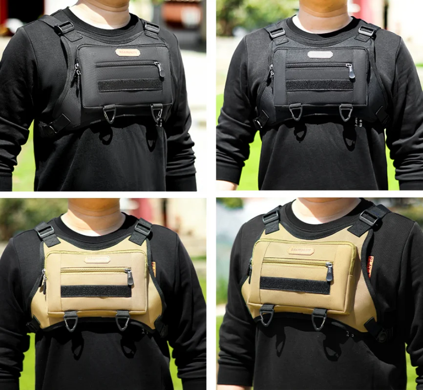 

Front Chest Pack Multi-Pockets Fashion Sport Backpack Adjustable Strap Streetwear Chest Bag for Running Travel Мужская грудь sac