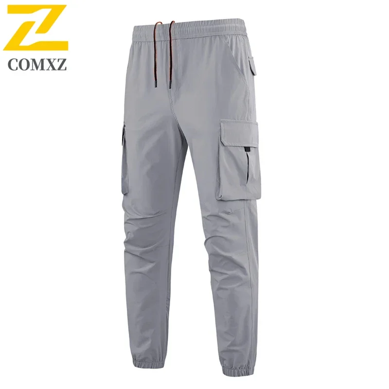 2025 New Men's Cargo Pants Casual Fashion Solid Color Drawstring Heram Pants Outdoor Hiking Fishing Travel Mountaineering Pants