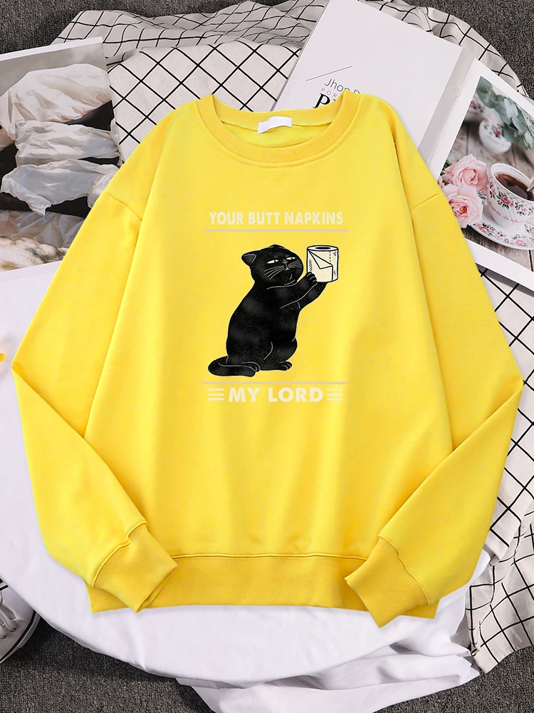 Uw Butt Servetten Mijn Lordwomen Hoodie Persoonlijkheid Volledige Mouw Streetwear Casual Schouder Drop Sweatshirt Oversize Warm Bovenkleding