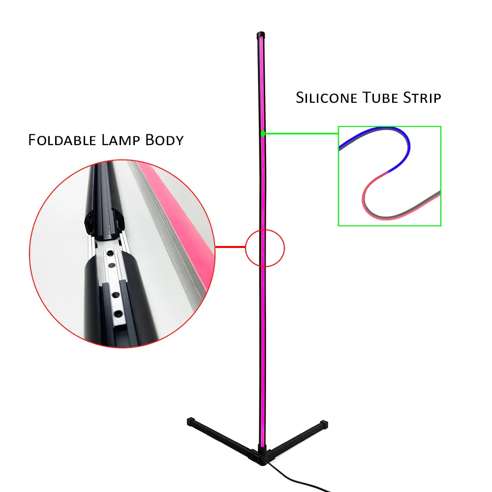 Nordic RGB Free Standing Back Ground Lamp, Floor Stand, Back Ground Light, Music Control, Corner Light, Remote Control