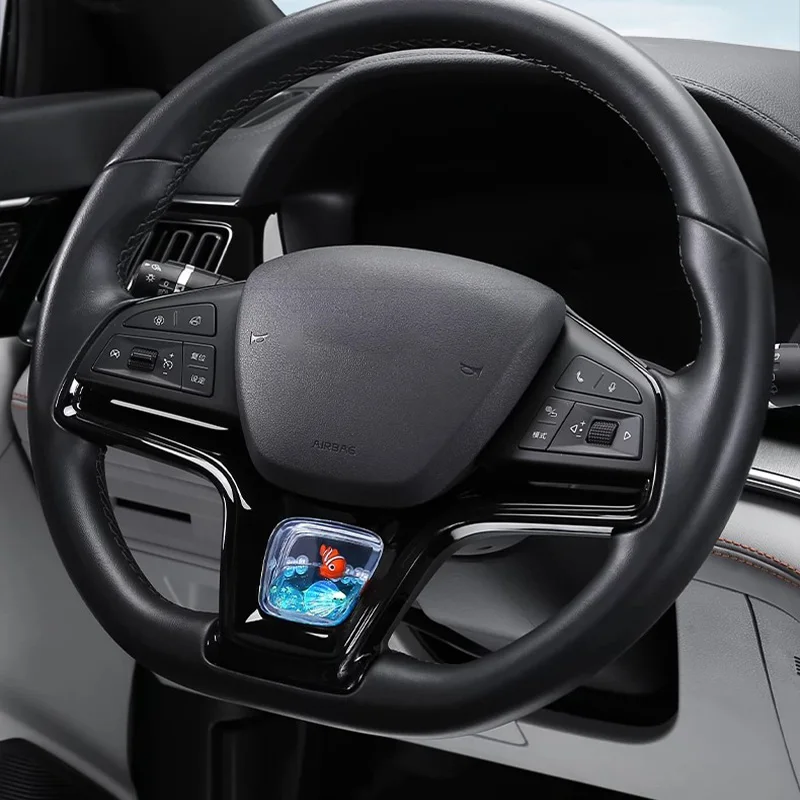 Steering Wheel Dynamic Fluid Glitter Trim Water Wave Sparkle Effect Decoration For BYD Frigate 07 Song Pro Qin Plus King DM-i M6