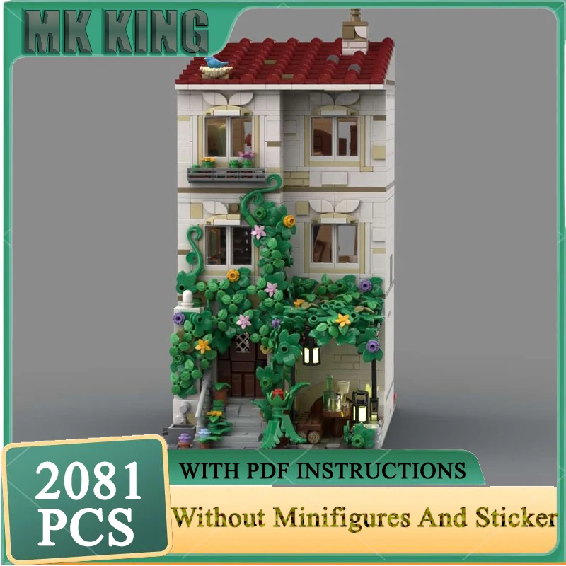 

Street View Model Moc Building Block Old Greened House Modular Building Model Technology Brick DIY Assembly Toy Holiday Gifts