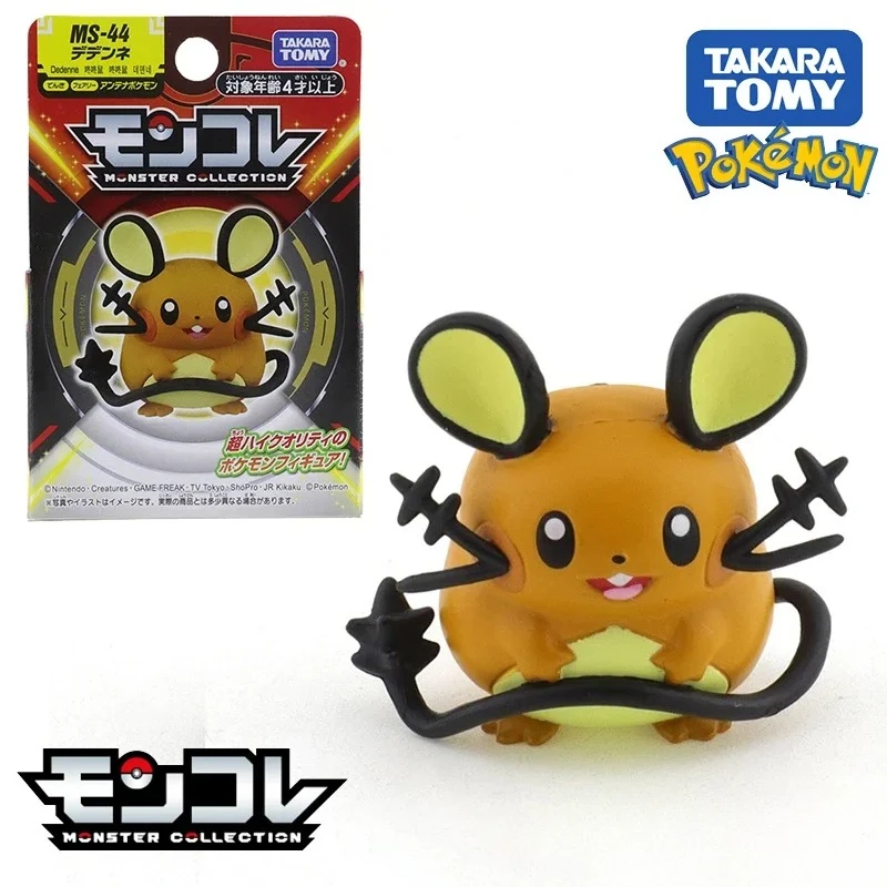 En stock, Takara Tomy Tomica Monster Collection MS-44 Dedenne, figuras de Anime, juguetes, adorno de escritorio, regalos de cumpleaños