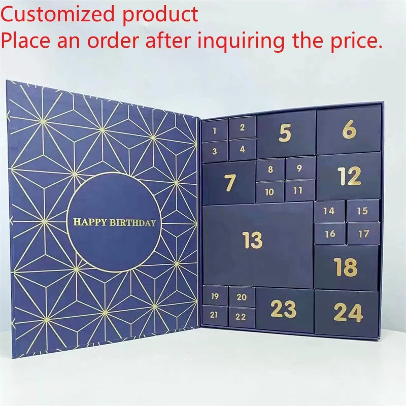 

Custom Luxury Christmas Gift Advent Calendar Box Mystery Jewelry Cosmetics Blind Boxes