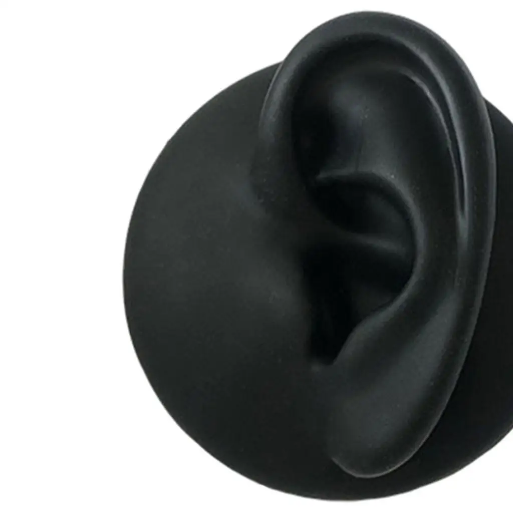 

Simulation Ear Model Silicone Black for Jewelry Display Asmr Sleep Helping Right Ear Black