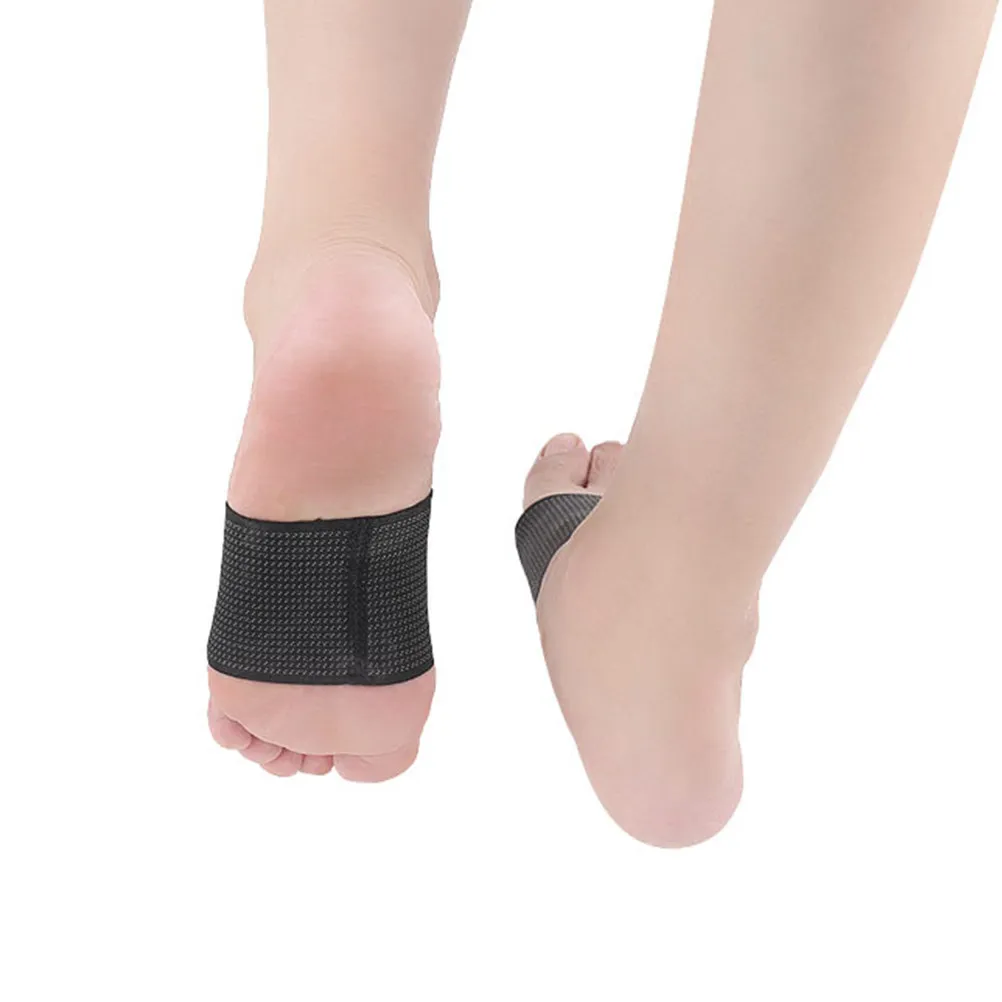 Breathable Arch Support Brace Open Toe Elastic Nylon Sleeve Gentle Compression Cushion for Foot Arch Pain Relief L Xl Black