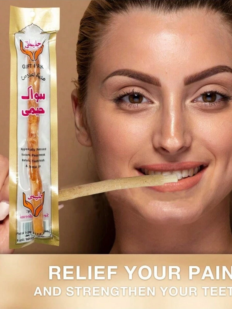 Brosse à dents naturelle mince Miswak, brosse à dents de voyage Portable, bâton de brosse à dents traditionnelle pour les gencives saines, haleine plus fraîche