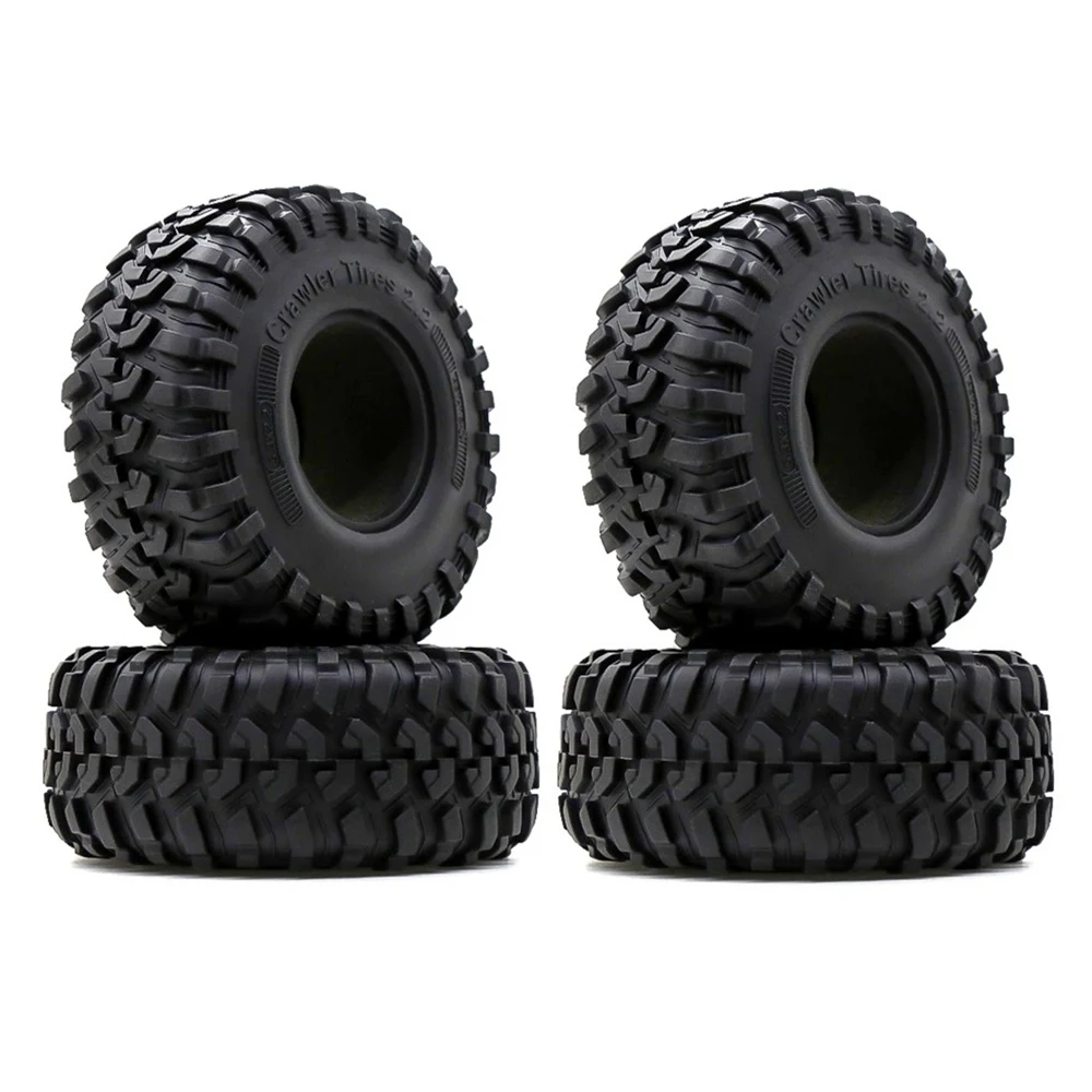 4PCS 130MM 2.2 Rubber Tyres Wheel Tires for 1/10 RC Crawler Car Axial SCX10 RR10 Wraith Traxxas TRX4 TRX6 Upgrade Parts