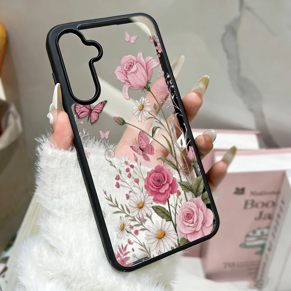Pansy  Phone Case For Samsung A57 A56 S25 Ultra S26 Ultra A55 A17 A37 A05s S23 FE A06 S24 A34 Cover Funda Capinha Caha Acrylic