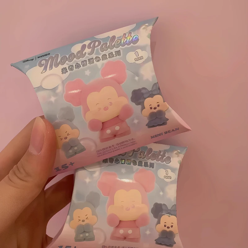 Echte MINISO Mickey Mood Palette Serie Blind Box Mini Nette Körner Tabletop Ornamente Puppe Modell Anime Spielzeug Urlaub Geschenke