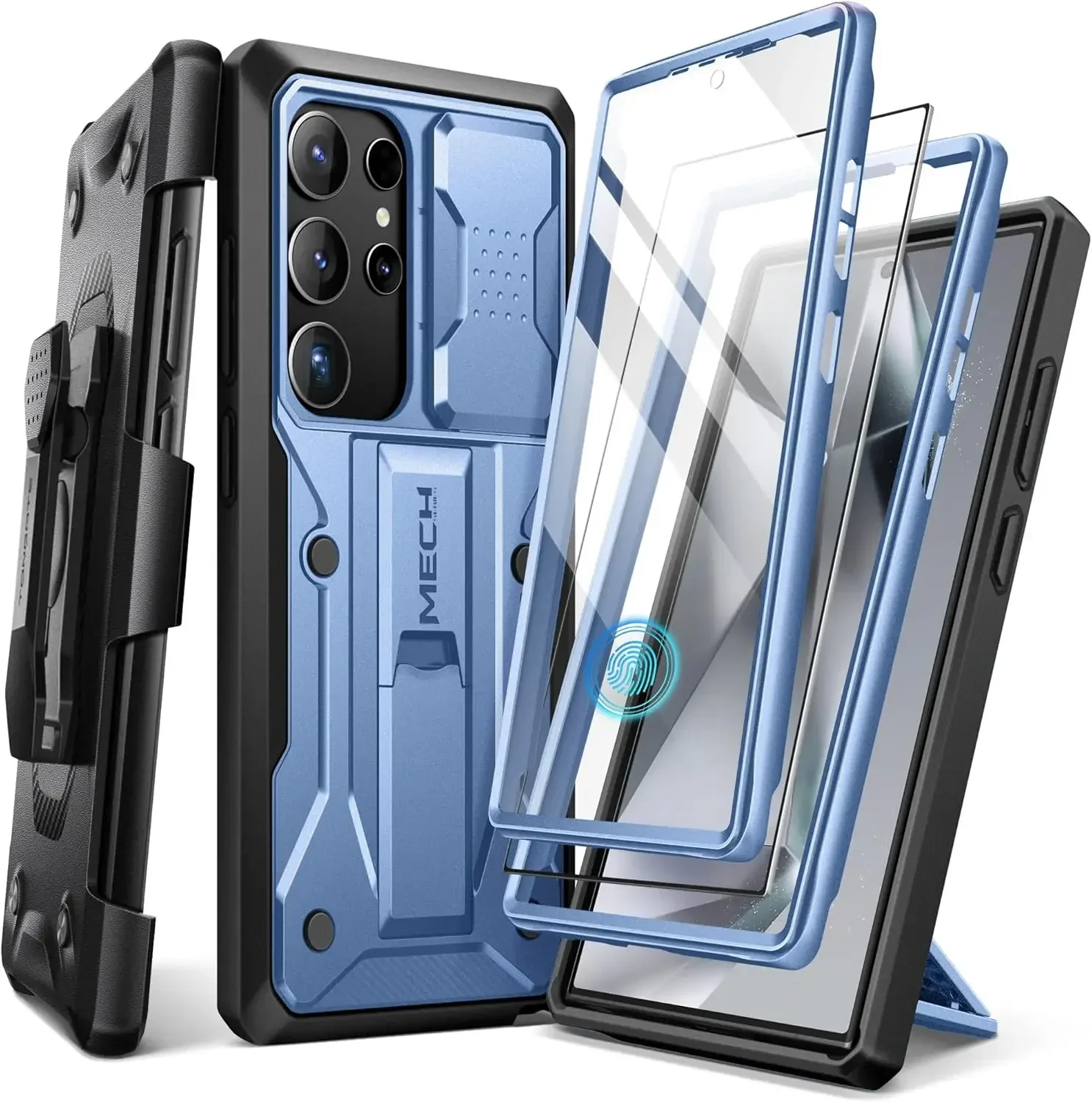 

For Samsung Galaxy S24 Ultra Case Full-Body Dual Layer Rugged Belt-Clip Phone Case with Kickstand Bulit-in Screen Protector 6.8"