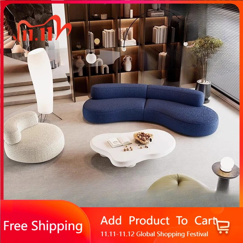 

Postmodern Fabric European Sofa Velvet Designer Modern Double Living Room Couch Compressed Ergonomic Divano Postmodern Furniture