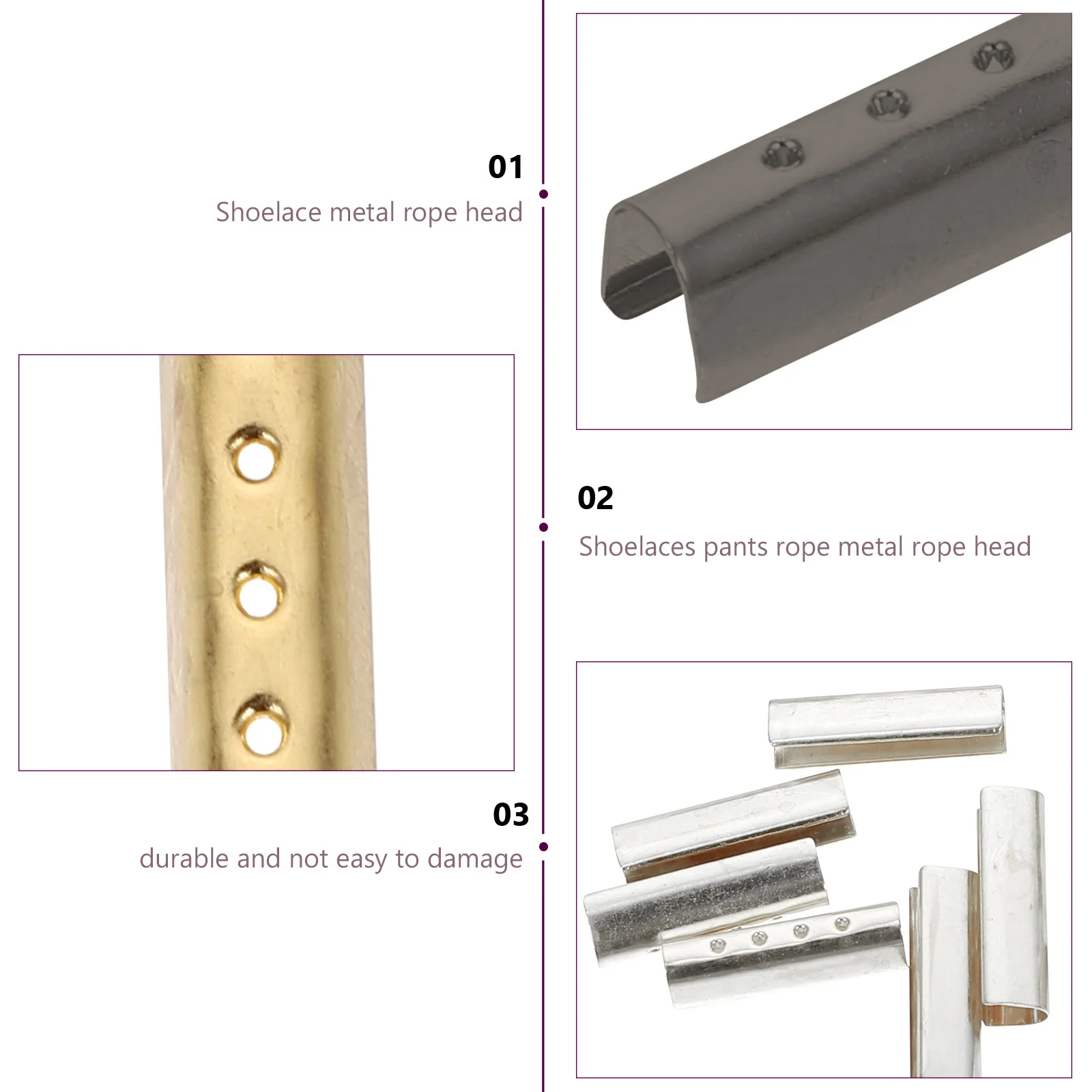 150 قطعة نصائح رباط الحذاء المعدني السلس Diy رباط الحذاء ينتهي دائم استبدال لإصلاح الدانتيل الأحذية العملي حبل نايلون مشبك #1