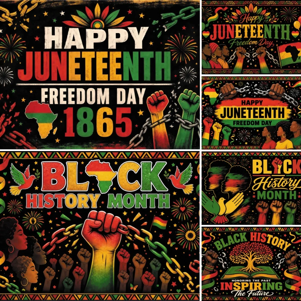 Black History Month Photography Backdrop Juneteenth Freedom Day African Culture Photo Background Party Decor Banner Shoot Props