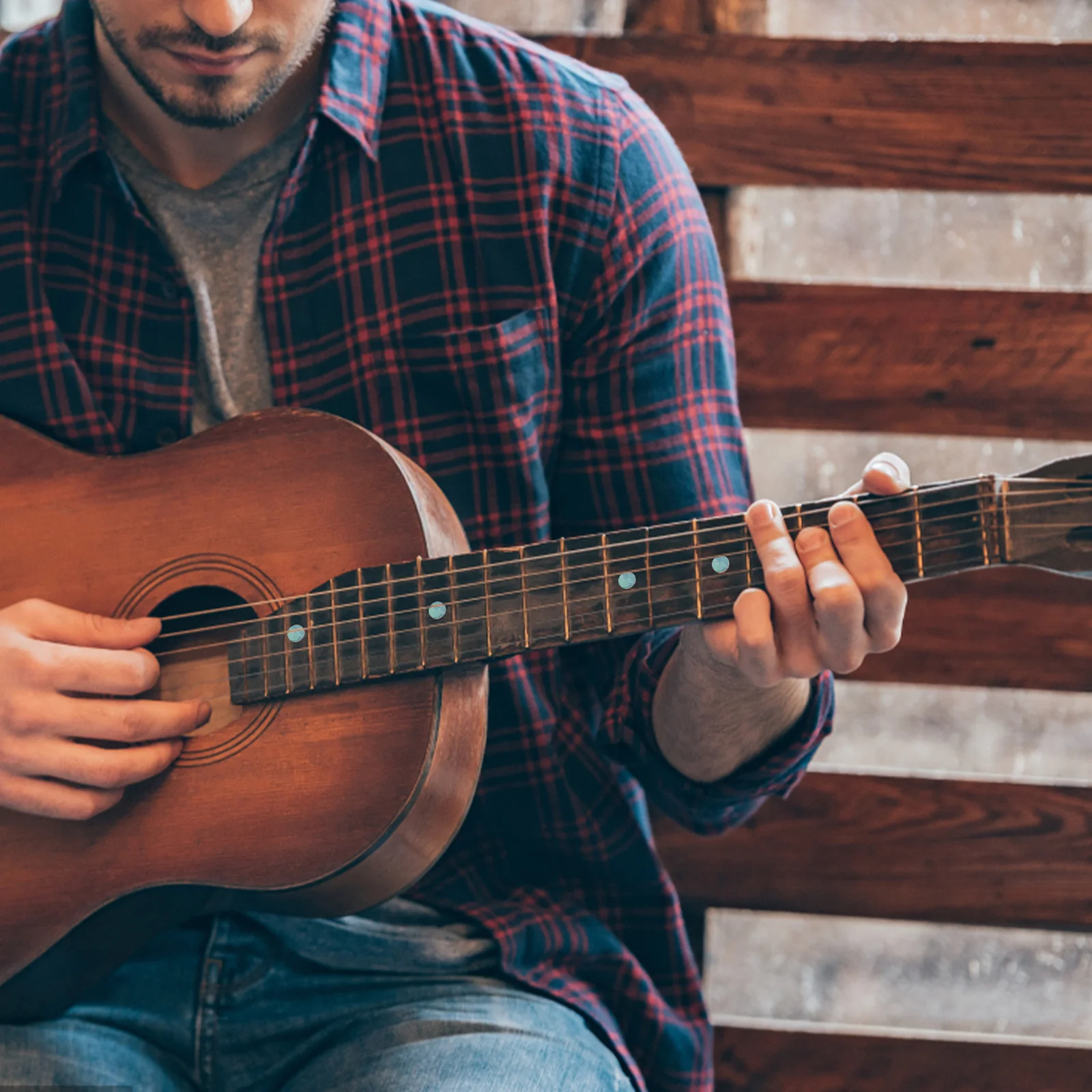 

10 Pcs Guitar Inlay Green Material Abalone Shell Ukulele Guitars Fretboard Dots Stickers Inlays