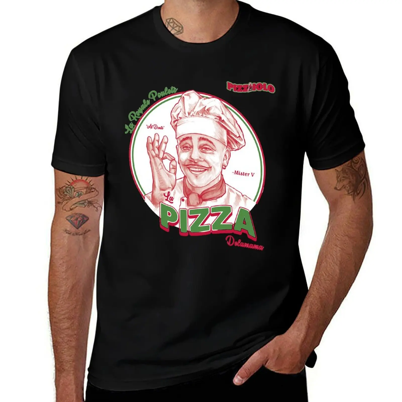 Camiseta con el logotipo de Mister V The Royale Pouleto, de manga corta, básica y de corte clásico.