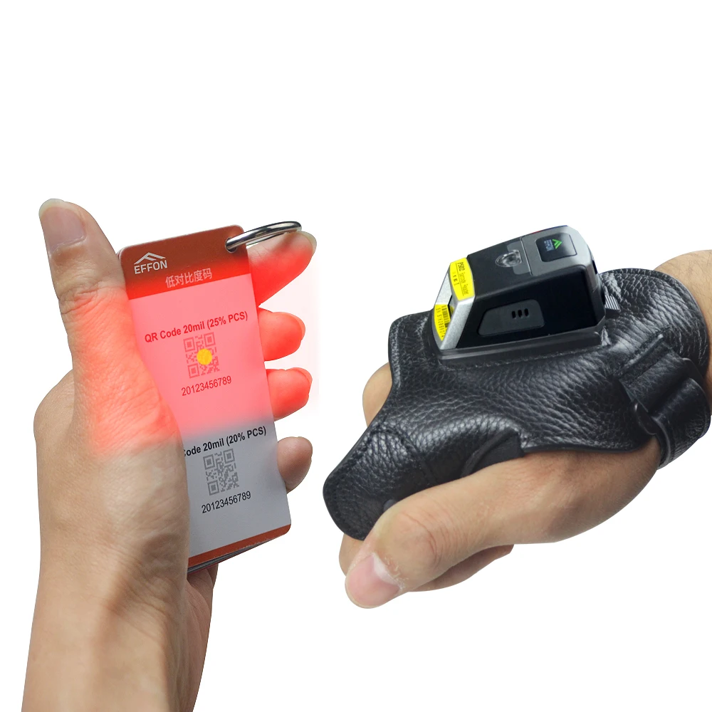 Glove Scanner GS02 Wireless Bluetooth Glove Barcode Scanner Features a 550mAh replaceable battery Supports 12 hours of operation