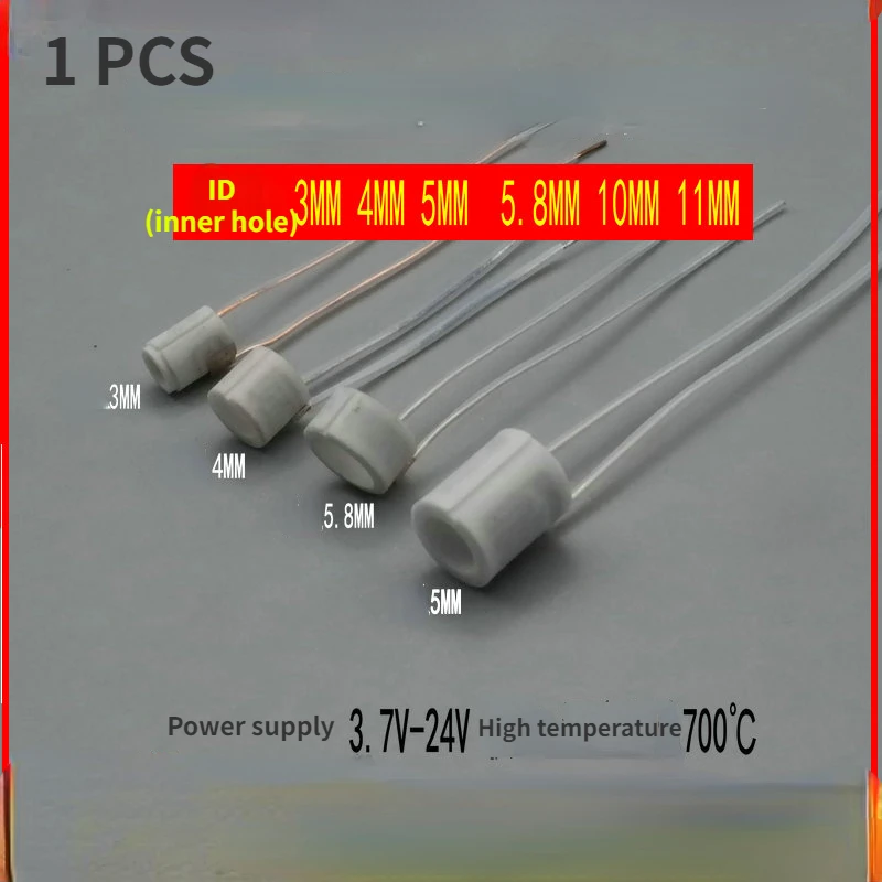 Annular high temperature ceramic heating tube ID3/4/5/5.8/10/11MM Alumina heating ring heater alumina ceramic heating element