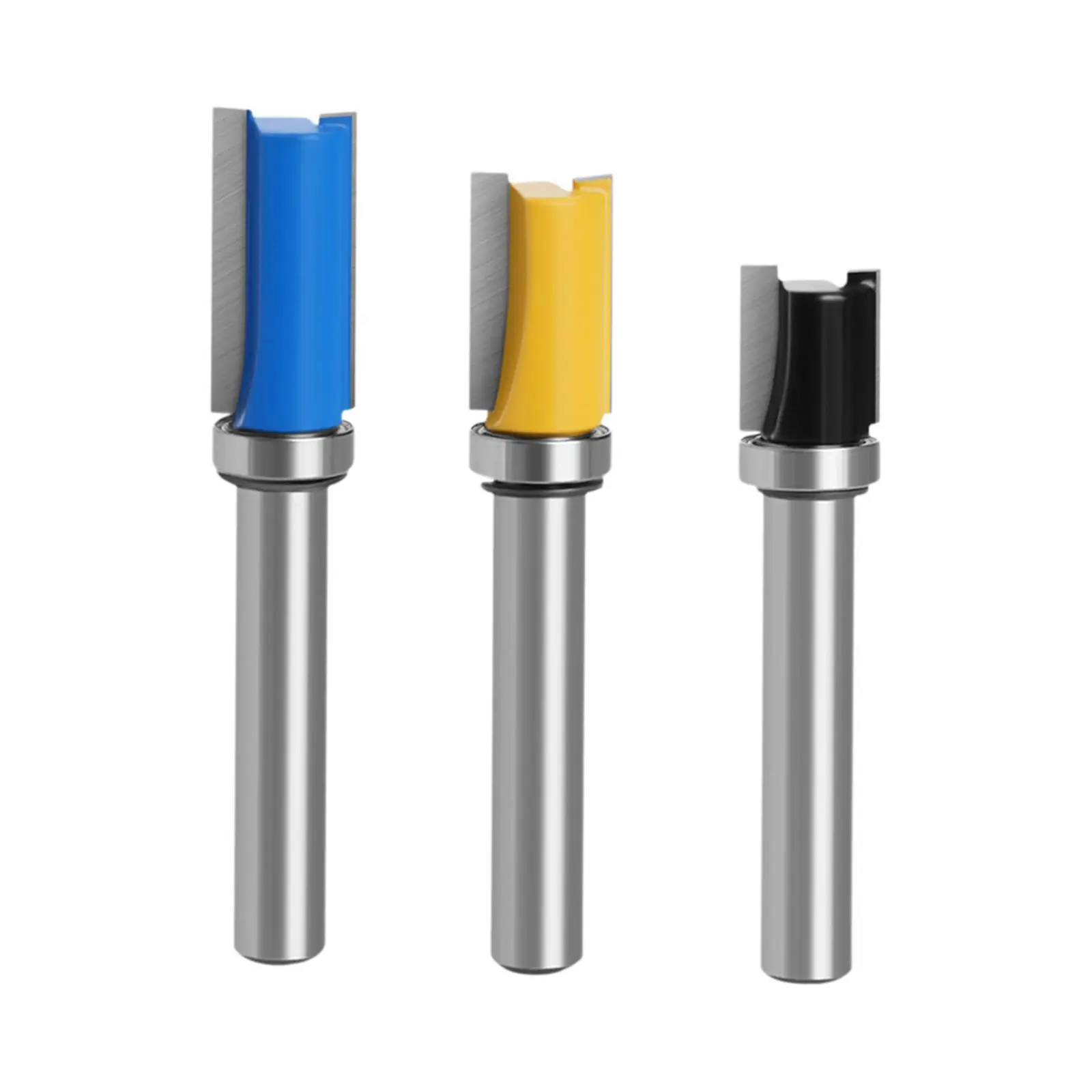 3Pcs Pattern Flush Trim Router Bit Set Top Bearing Flush Cut Trim Router Bit for Milling Cutting Engraving Edging Trimming