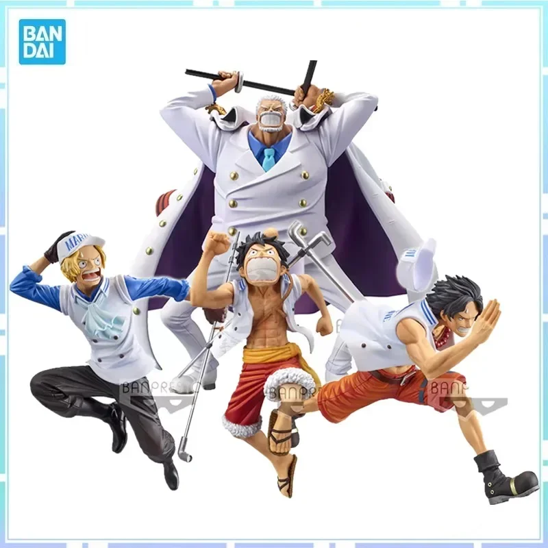 

Bandai Original BANPRESTO Anime One Piece luffy Sabo Ace Garp Naval Dream Magazine Title Page Action Figure Model Toy