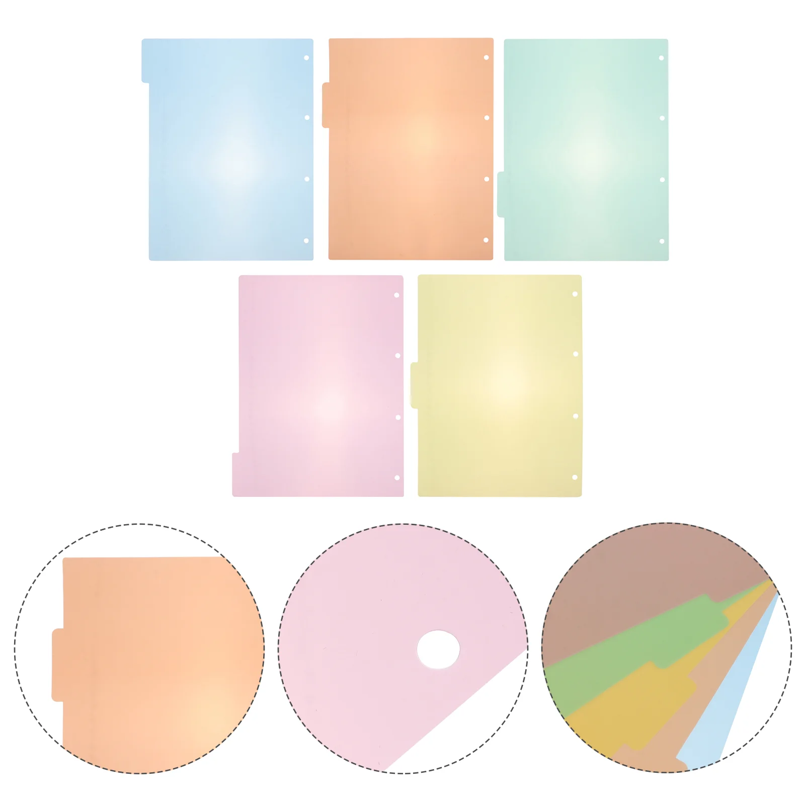 Pastel The Ring Divider Index Board A4 Notebook Office Products Binder Dividers Labels Colorful Plastic Travel Clips