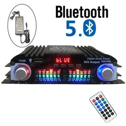 HiFi Sound Amplifier 4 Channel Digital Audio Bluetooth Amplifier 1600W Peak Power Karaoke Player FM Radio Support Remote Control