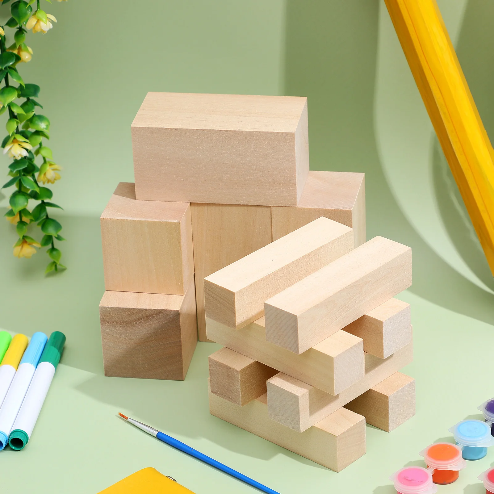 

13Pcs Basswood Carving Blocks Kit Smooth Unfinished Wood Blocks for DIY Whittling Craft Projects Beginner Friendly Woodworking