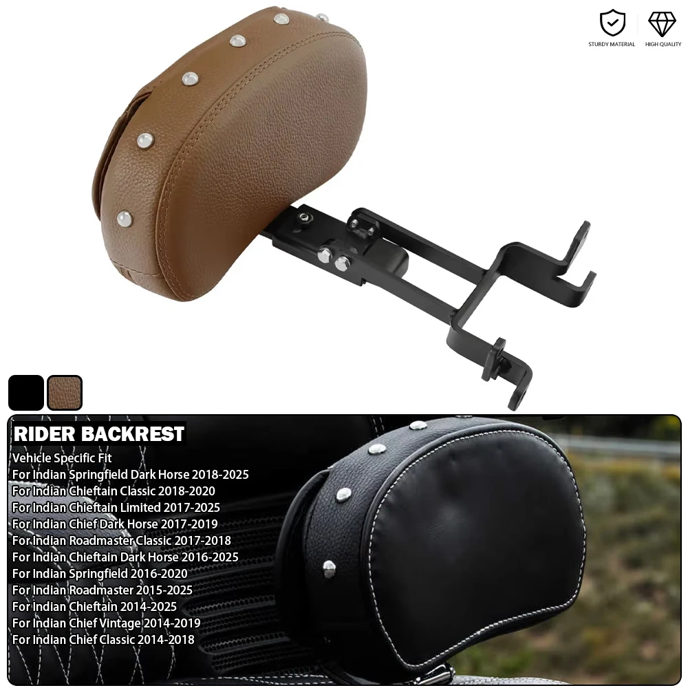 Rider Backrest Pad Mount Bracket Kit Fit For Indian Chief Dark Horse Chieftain Classic Vintage Roadmaster Springfield 2014-2025